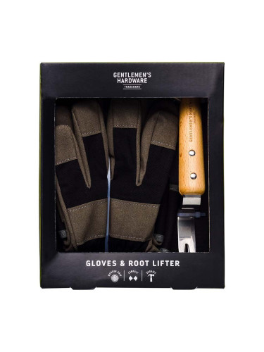 Градинарски комплект Gentlemen's Hardware Leather Gloves & Root Lifter (2 броя)