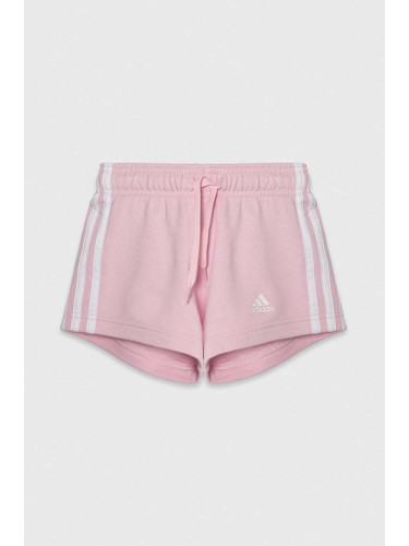 Детски къси панталони adidas в розово с апликация с регулируема талия