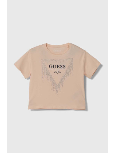 Детска тениска Guess в оранжево