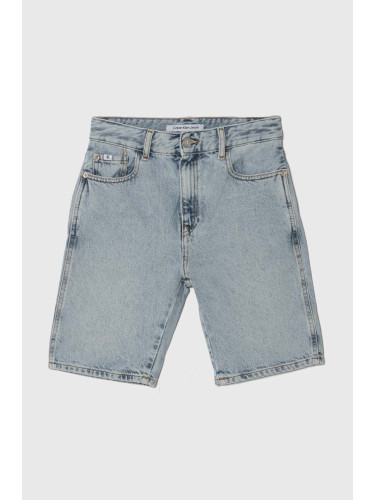 Детски дънков къс панталон Calvin Klein Jeans в синьо