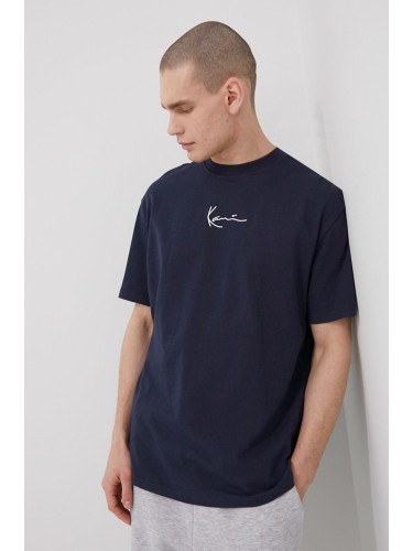 Памучна тениска Karl Kani в тъмносиньо с апликация