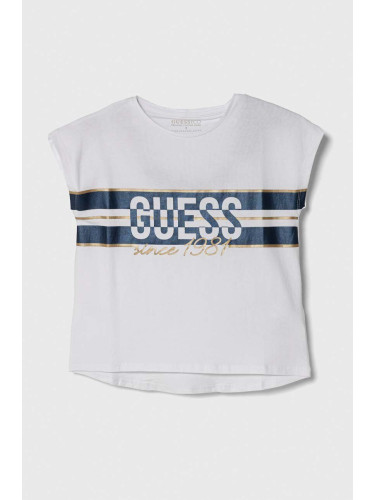 Детска тениска Guess в бяло