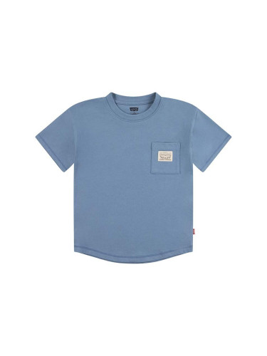 Детска тениска Levi's в синьо с изчистен дизайн