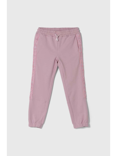 Детски спортен панталон Pinko Up в розово с апликация
