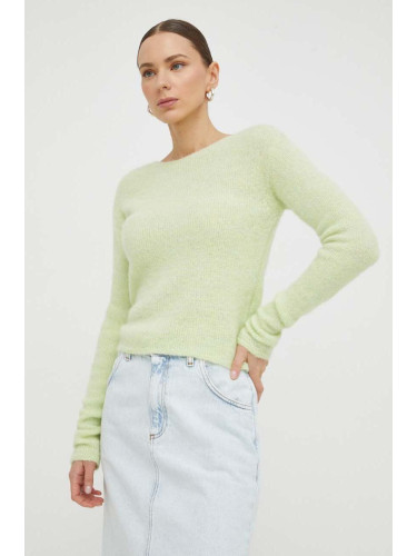 Пуловер с вълна American Vintage дамски в зелено от лека материя