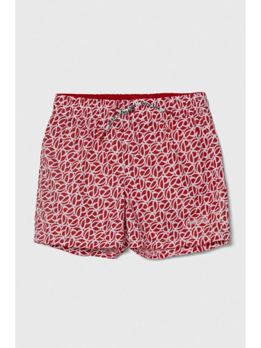 Детски плувни шорти Pepe Jeans P PRINT SWIMSHORT в червено