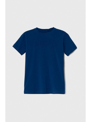 Детска тениска Guess в синьо с апликация