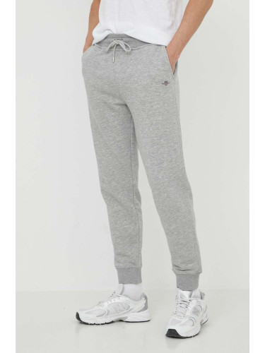 Спортен панталон Gant в сиво с меланжов десен