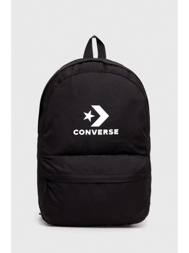 Раница Converse в черно голям размер с принт