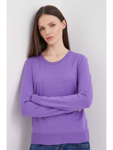 Пуловер Sisley дамски в лилаво от лека материя