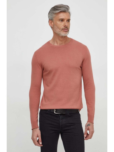 Пуловер Sisley мъжки в розово от лека материя