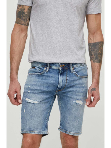 Дънков къс панталон Pepe Jeans TAPER SHORT в синьо