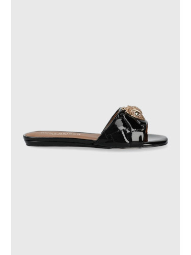 Кожени чехли Kurt Geiger London Kensington Flat дамски в черно 8496100309 8496169109