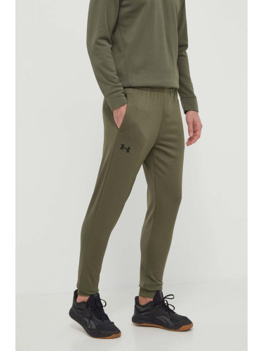 Спортен панталон Under Armour Fleece в зелено с изчистен дизайн