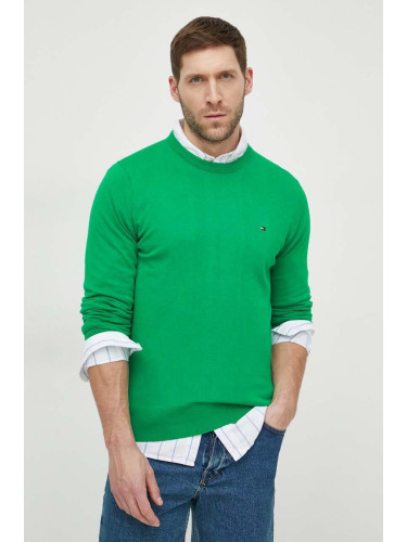 Пуловер Tommy Hilfiger мъжки в зелено от лека материя MW0MW21316