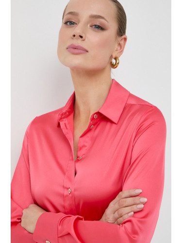 Риза Marciano Guess MELISSA дамска в розово със стандартна кройка с класическа яка 4RGH31 7008A