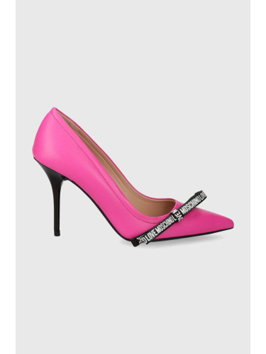 Кожени обувки с тънък ток Love Moschino 0 в розово JA10379G0IIE0604 JA10379G0IIE0100