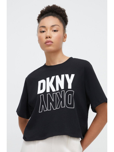 Памучна тениска Dkny в черно DP2T8559