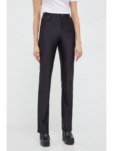 Панталон Guess в черно със стандартна кройка, с висока талия W4RA33 KC4C0