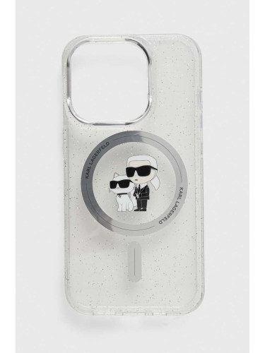 Кейс за телефон Karl Lagerfeld iPhone 15 Pro 6.1 в прозрачен цвят