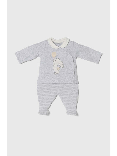 Бебешка пижама zippy в сиво с апликация