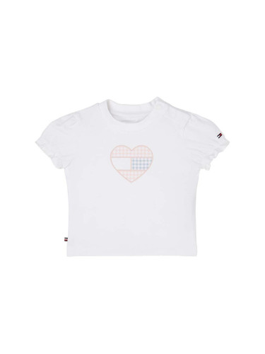 Бебешка тениска Tommy Hilfiger в бяло