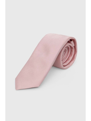 Копринена вратовръзка HUGO в розово 50468199