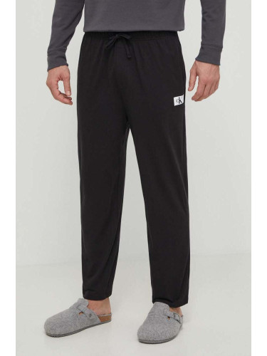 Домашен спортен панталон от памук Calvin Klein Underwear в черно с изчистен дизайн 000NM2611E