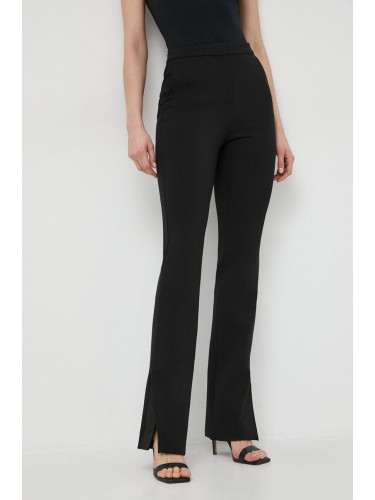 Панталон Karl Lagerfeld в черно със стандартна кройка, с висока талия