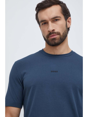 Тениска BOSS BOSS ORANGE в синьо с изчистен дизайн 50473278
