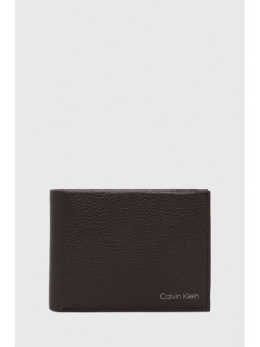 Кожен портфейл Calvin Klein мъжки в кафяво K50K507896