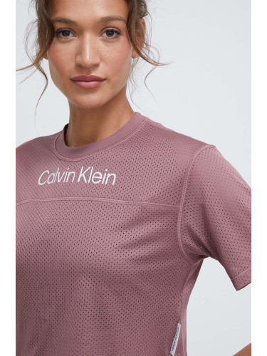 Тениска за трениране Calvin Klein Performance в розово