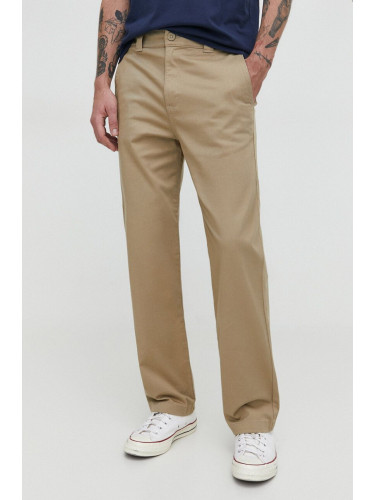 Панталон Hollister Co. в бежово със стандартна кройка