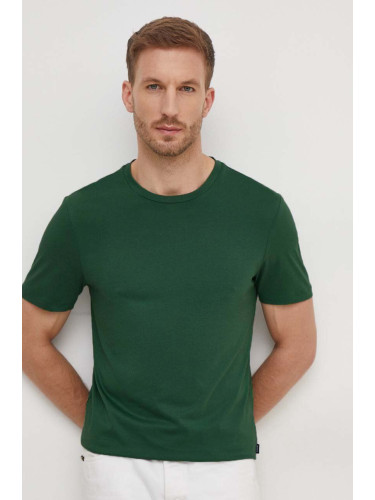 Памучна тениска BOSS в зелено с изчистен дизайн 50468395