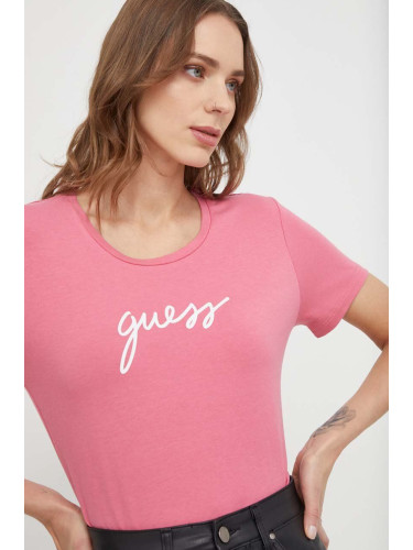 Тениска Guess CARRIE в розово O4RM09 KBBU1