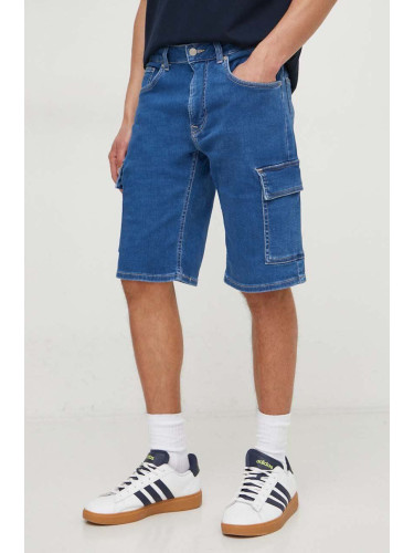 Дънков къс панталон Pepe Jeans RELAXED SHORT CARGO в синьо