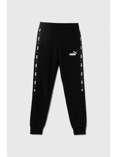 Детски спортен панталон Puma ESS Tape Sweatpants TR cl в черно с принт