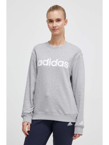 Памучен суичър adidas 0 в сиво с принт IC6880