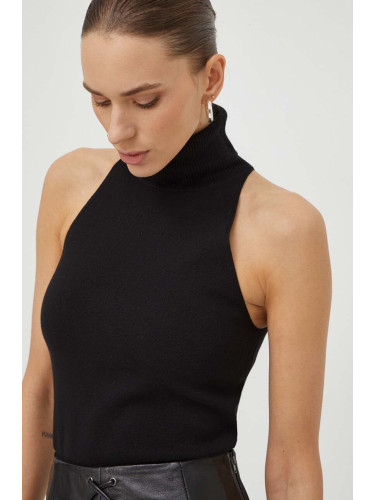 Памучен елек G-Star в черно от лека материя с поло