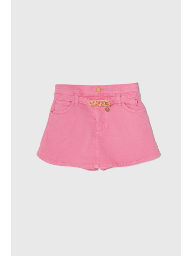 Детска пола-панталон Pinko Up в розово с изчистен дизайн и стандартна талия