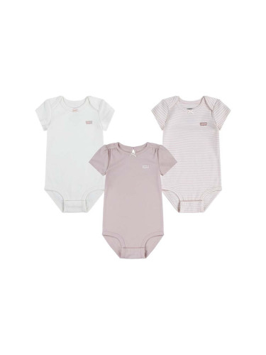 Бебешко боди от памук Levi's LVG 3PK BOW BODYSUIT SET (3 броя)