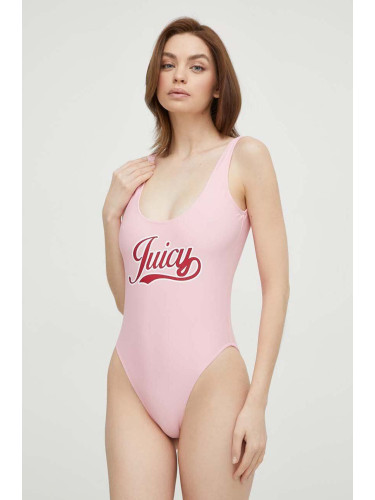 Цял бански Juicy Couture в розово с меки чашки