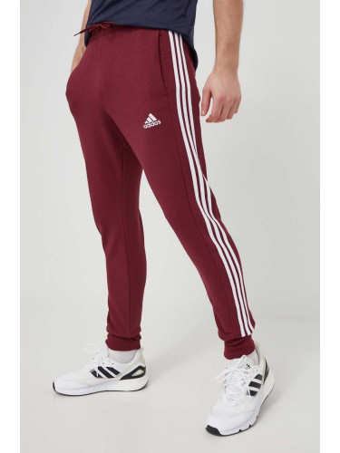 Памучен спортен панталон adidas 0 в бордо с апликация  IS1366