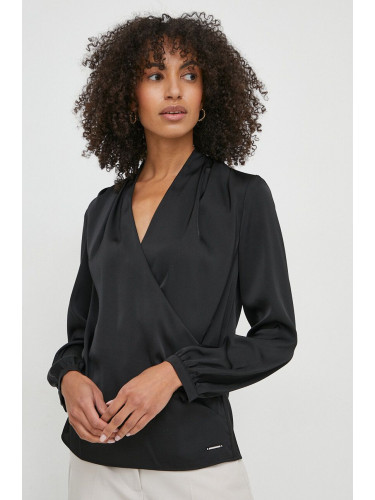 Блуза Calvin Klein в черно с изчистен дизайн K20K206889