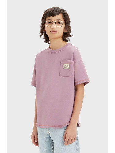 Детска тениска Levi's в бордо с изчистен дизайн