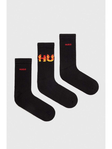 Чорапи HUGO (3 броя) в черно