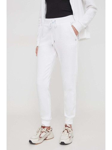 Памучен спортен панталон United Colors of Benetton в бяло с изчистен дизайн
