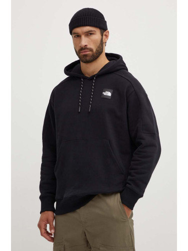 Памучен суичър The North Face U 489 Hoodie в черно с качулка с апликация NF0A87D7JK31