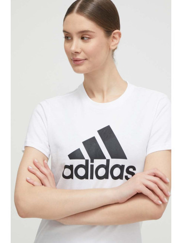 Памучна тениска adidas GL0649 в бяло GL0649