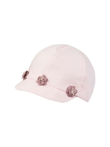 Детска памучна шапка с козирка Jamiks LUCIE в розово с апликация